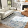 Area Rug 8x10, Machine Washable Rug, Non-Slip Modern Abstract Floor Carpet for Living Room, Bedroom, Dining Room, Blue