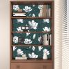 Navy Blue Wallpaper White Floral Peel and Stick 17.4" x 118" Boho Contact Paper Watercolor Self Adhesive Covering for Bedroom Cabinet Bathroom Ho