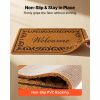 Door Mat, Welcome Doormat for Outdoor Entrance, 29.5" x 17" All-Weather Faux Coir Entryway Mat with Non-Slip Backing