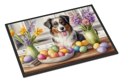 NEW Decorating Easter Australian Shepherd Doormat Front Door Mat Indoor Outdoor Rugs for Entryway, Non Slip Washable Low Pile, 18H X 27W
