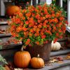 Artificial Autumn Outdoor Flowers, Simulated Chrysanthemums - 12 Bundles of UV-Resistant, Fade-Resistant Artificial Plastic Plants for Garden, Po