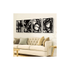 4 Pack Black Abstract Metal Wall Art, Minimalist Décor Single Line Art Wall Décor, 3D Textured Metal Wall Sculptures