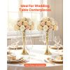 20 PCS Wedding Flower Vase, 13.4 in Tall Flower Table Centerpieces, Crystal Banquet Vases Easy Installation, Electroplated Finish