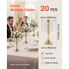 20 PCS Wedding Flower Vase, 13.4 in Tall Flower Table Centerpieces, Crystal Banquet Vases Easy Installation, Electroplated Finish