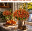 Artificial Autumn Outdoor Flowers, Simulated Chrysanthemums - 12 Bundles of UV-Resistant, Fade-Resistant Artificial Plastic Plants for Garden, Po