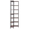 7 Tier Corner Bookshelf, 79" Tall Corner Bookcase with Heavy Duty Metal Frame & Wooden Shelves