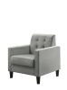 Hale 27.5" Light Gray Velvet Accent Armchair with Tufting