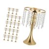 20 PCS Wedding Flower Vase, 13.4 in Tall Flower Table Centerpieces, Crystal Banquet Vases Easy Installation, Electroplated Finish