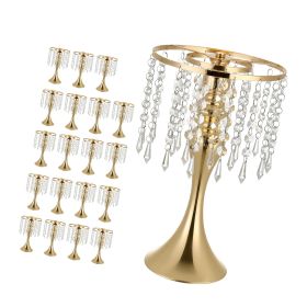 20 PCS Wedding Flower Vase, 13.4 in Tall Flower Table Centerpieces, Crystal Banquet Vases Easy Installation, Electroplated Finish