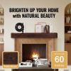 Fireplace Mantel, 60" x 8" x 6", 50 lbs Weight Capacity, Natural Wood Mantel for Over Fireplace, Wall Mounted Floating Farmhouse Shelf