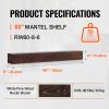 Fireplace Mantel, 60" x 8" x 6", 50 lbs Weight Capacity, Natural Wood Mantel for Over Fireplace, Wall Mounted Floating Farmhouse Shelf