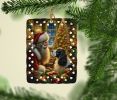 English Springer Spaniel and Santa Claus Porcelain Ornament Christmas Tree Hanging Decorations for Home Christmas Holiday, Rectangle, Gift, Multi