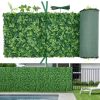Artificial Plant Wall, 4 PCS, Each Panel 2 x 8 ft Artificial Boxwood Panels, Sun Protection Greenery Backdrop Privacy Hedge Fence