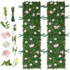 Artificial Luxury Flower Wall Backdrop, 2 PCS, Each Panel 2 x 8 ft, Gorgeous 3D Silk Floral Backdrop Pet Friendly