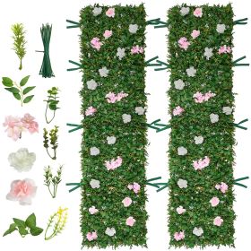 Artificial Luxury Flower Wall Backdrop, 2 PCS, Each Panel 2 x 8 ft, Gorgeous 3D Silk Floral Backdrop Pet Friendly