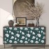Navy Blue Wallpaper White Floral Peel and Stick 17.4" x 118" Boho Contact Paper Watercolor Self Adhesive Covering for Bedroom Cabinet Bathroom Ho
