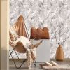 Boho Sand Monstera Leaf Abstract Plants Modern Peel and Stick Wallpaper Wall Decor Self Adhesive Wall Paper Stick on Easy Peel Off Contact for Re