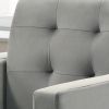Hale 27.5" Light Gray Velvet Accent Armchair with Tufting