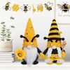 Bumble Bee Gnome Plush - Mr and Mrs Honeybee Spring Gnomes Plush Ornaments Tomte Elf World Bee Day Decor