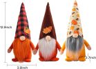 3 Pcs Fall Decoration Harvest Thanksgiving Decorations Gnomes Plush Elf Dwarf Doll Figurine with Pumpkin Autumn Maple Leaves