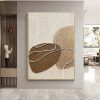 Handmade Oil Painting White and Beige Minimalist Wall Art Oversize Minimalist Painting on Canvas Neutral Textured Painting Brown Wall Decorative