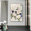 Hand Painted Oil Paintings Large Original Oil Painting White Flower Decor Abstract Wall Art Hand Paint Palette Knife Painting Heavy Textured Pain