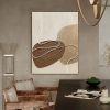 Handmade Oil Painting White and Beige Minimalist Wall Art Oversize Minimalist Painting on Canvas Neutral Textured Painting Brown Wall Decorative