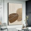 Handmade Oil Painting White and Beige Minimalist Wall Art Oversize Minimalist Painting on Canvas Neutral Textured Painting Brown Wall Decorative