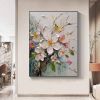 Hand Painted Oil Painting Abstract Original Flower Oil Painting On Canvas Large Wall Art Original White Floral Painting Floral Custom Painting Li
