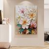 Hand Painted Oil Painting Abstract Blooming Flower Oil Painting Large Wall Art Original Knife Floral Painting Textured Wall Art Boho Art Modern L
