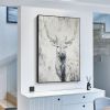 Hand Painted Oil Painting Hand Painted Rich Deer Oil Painting On Canvas Animal Pattern Decorative Painting Classical Porch Mural Handmade Art Liv